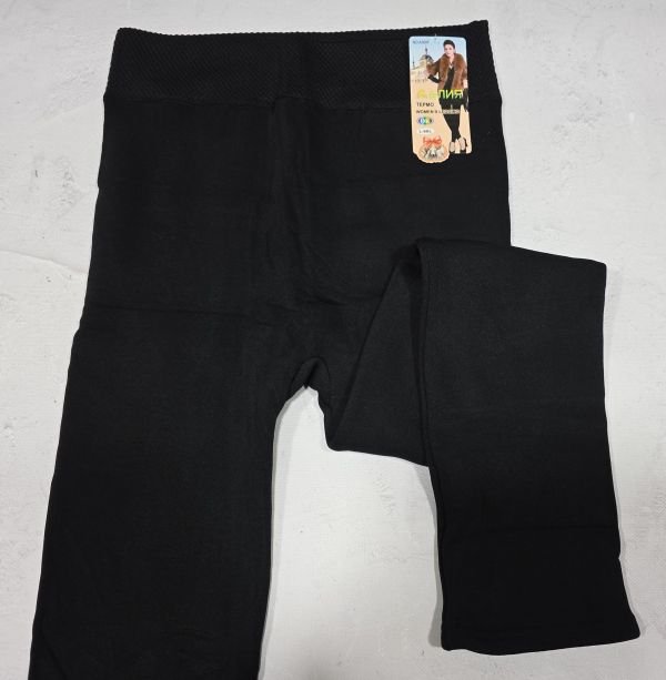 Лосини "АЛІЯ" А-300-F термо безшовні на хутрі, р. L-9xl-(52-58) -(чорні гладкі / а-300ф)