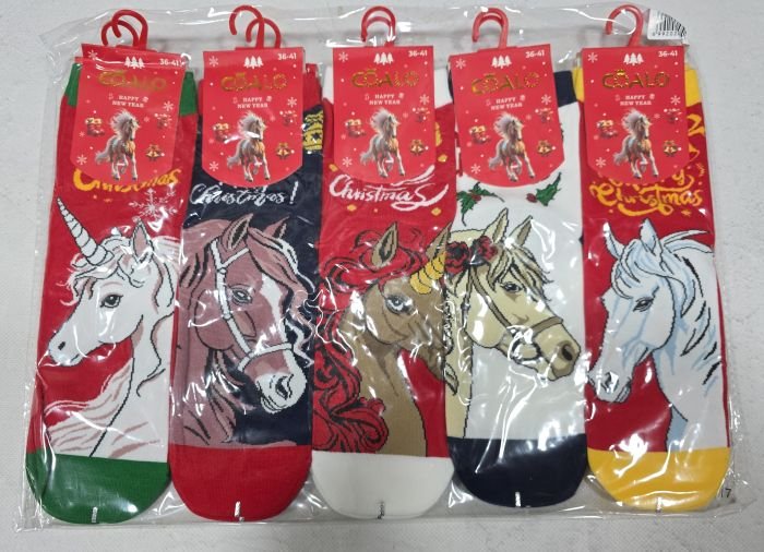 Шкарпетки "Coalo" BM-6328 стрейч cotton жіночі, р. 36-41 -асорті -(Коні -символ 2026 року!) -уп. 10 шт