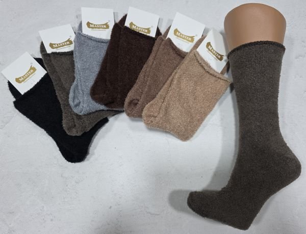 Шкарпетки "Master" 7075 травка "Ворсинка без резинки" жіночі, р. 23-25 -випадкове асорті -(Б/р -травка -однотонні із закрученим верхом) -ун. 12 шт