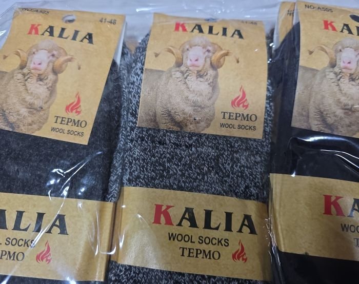 Шкарпетки "KALIA" 505 термо вовна +ангора на махрі чоловічі, р. 41-47 -асорті -(меланжеві -в'язані -чол.) -уп. 12 шт