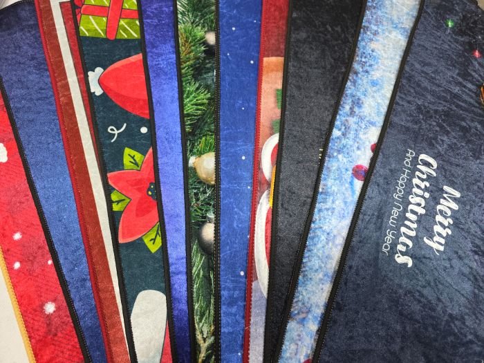 Килимок "Новорічний" Б-1208-120-50*80 універсальний текстильний на нековзній основі, р. 50*80 -(Мікс кольорів та візерунків БЕЗ ВИБОРУ!!!)