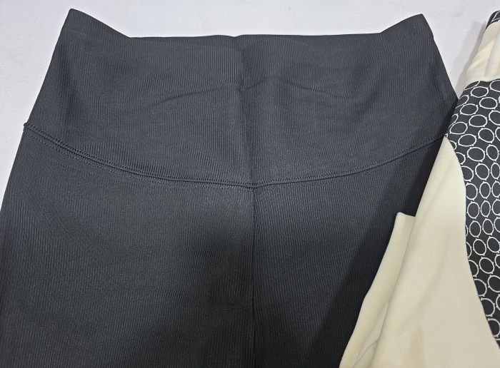 Лосини "Kenalin" W-11 еластичні у дрібний рубчик на збитому флісі з коригуючою мембраною +з широким поясом утяжкою +з підтяжкою живота та сідниць з пуш-ап ефектом (Push-up), р. S/М-(44-48), L/XL-(46-50), 2XL/3XL-(48-52 см) -(чорні)