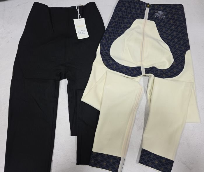 Лосини "Kenalin" W-9-1 еластичні у дрібний рубчик на збитому флісі з коригуючою мембраною +з широким поясом утяжкою +з підтяжкою живота та сідниць з пуш-ап ефектом (Push-up), р. S/M-(44-48), L/XL-(46-40), 2XL/3XL-(48-52) -(чорні)