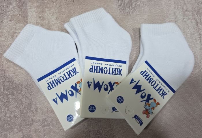 Шкарпетки Житомир "ХОМА-Master" 3007-00 дитячі махрові, розмір за довжиною стопи: 8-10 -(білі -махра)