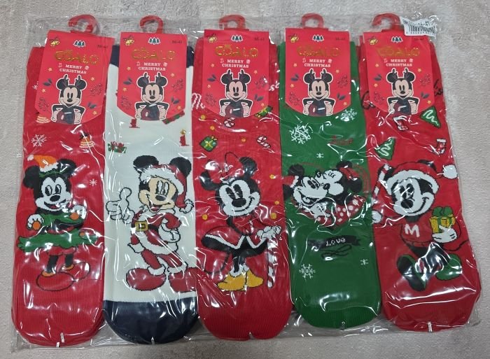 Шкарпетки "Coalo" BM-6313 стрейч cotton жіночі, р. 36-41 -асорті -(Новорічний мікс Міккі та Мінні) -уп. 10 шт