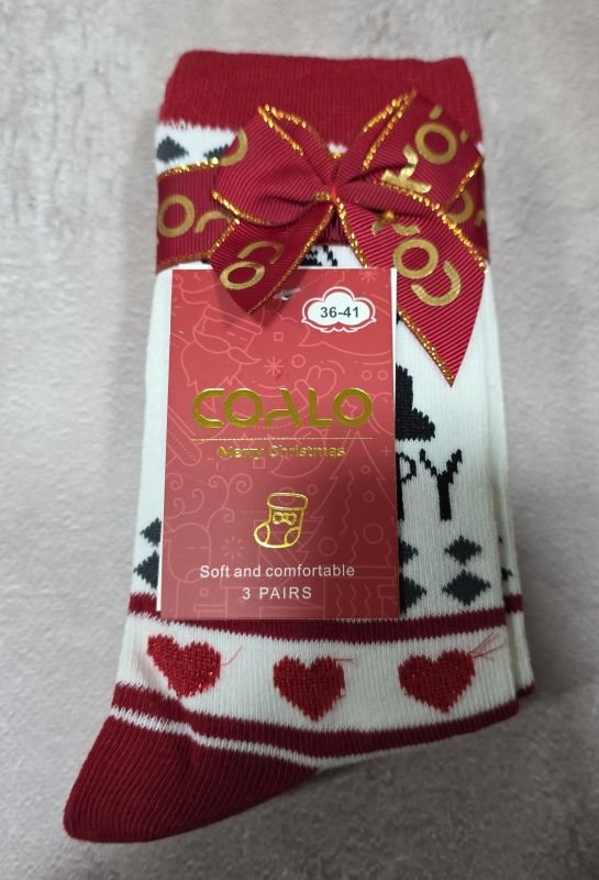 Шкарпетки "Coalo" BM-6303 стрейч cotton жіночі, р. 36-41 -асорті -(Високі / святковий мікс з пандами) -уп. 12 шт