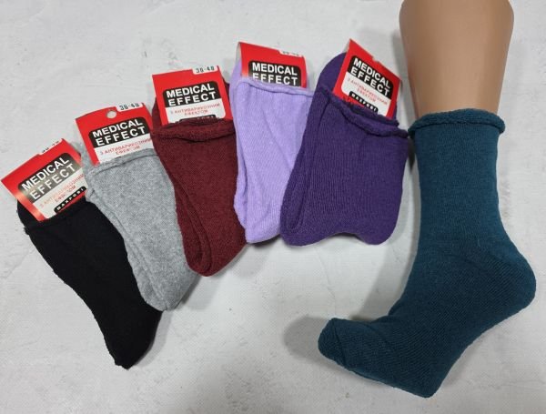 Шкарпетки "ДУКАТ -MEDICAL EFFECT" 0550-01 махрові жіночі "Без резинки", р. 36-40 -випадкове асорті кольорів -(Б/Р -махрові однотонні -жін.) -уп. 12 шт