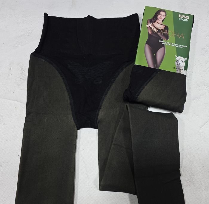 Колготки "Корона" KW-2006-1 /54-60 на хутрі до стопи +з імітацією тонких та з ефектом голих ніжок, зверху підтримуючі трусики з ефектом push-up, р. 50-54 -уп. 1 шт