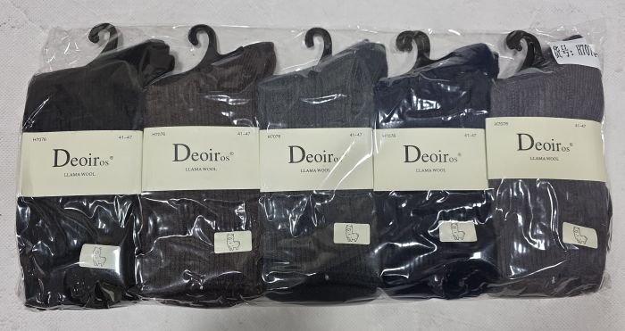 Шкарпетки "Deoiros" Н-7076-5 вовна лами чоловічі, р. 41-47 -асорті -(Однотонні з візерунком із рубчика) -уп. 10 шт
