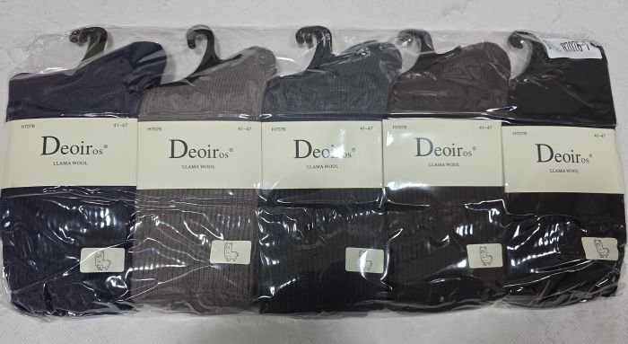 Шкарпетки "Deoiros" Н-7076-7 вовна лами чоловічі, р. 41-47 -асорті -(Однотонні +висока гумка в тонкий рубчик) -уп. 10 шт
