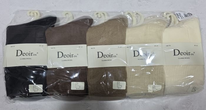 Шкарпетки "Deoiros" Н-8175-9 вовна лами жіночі, р. 37-41 -асорті -(Однотонні +висока гумка в тонкий рубчик) -уп. 10 шт
