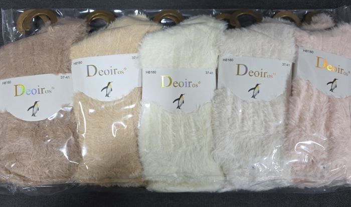 Шкарпетки "Deoiros" Н-8180 пінгвін вельвет жіночі, р. 37-41 -асорті -(Однотонні /пухнасті в рельєфний рубчик) -уп. 10 шт