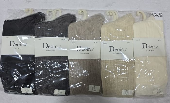 Шкарпетки "Deoiros" Н-8176-6 вовна лами жіночі, р. 37-41 -асорті -(Однотонні у рельєфний візерунок з рубчиком) -уп. 10 шт