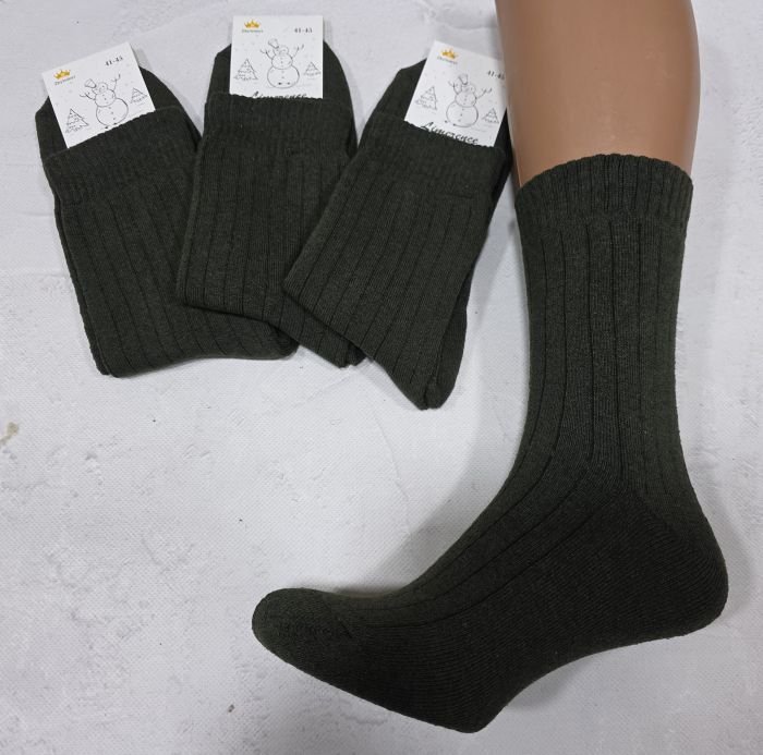 Шкарпетки Житомир "Limerence" 4002-25 махрові чоловічі, р. 41-45 -(Махра -хакі зі смужками) -уп. 12 шт