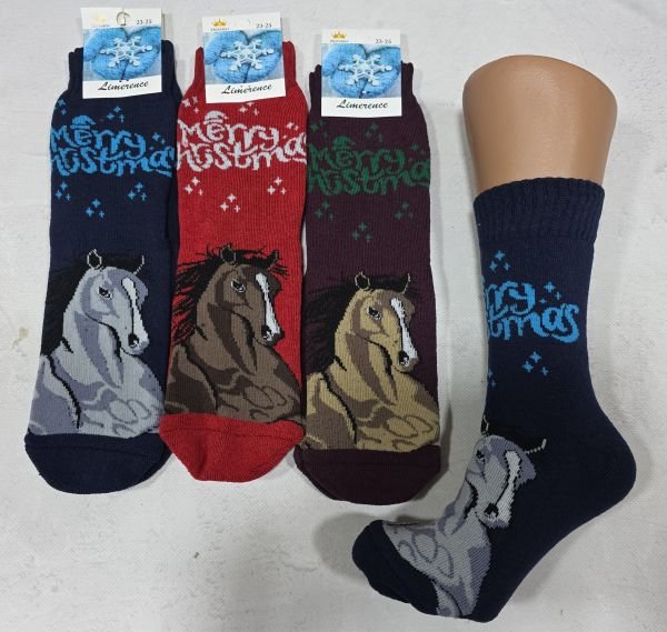 Шкарпетки Житомир "Limerence" 5960-01 махрові жіночі "Новорічні /Символ 2026 року" р. 36-40 -асорті -(Шляхетний кінь) -уп. 12 шт