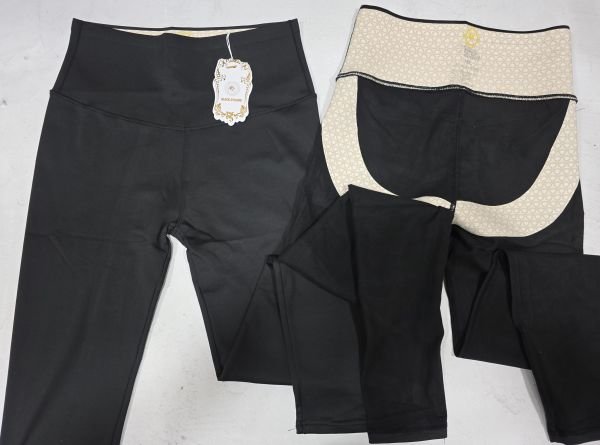 Лосини "Black Cyclone" WН-312 з еластичною гладкою тканиною на микрофлисе з коригуючою мембраною та з тейпами +з широким поясом утяжкою +з підтяжкою живота та сідниць, р. M/L-(44-48), L/XL-(46-50), XL/2XL-(48-52) -(чорні)