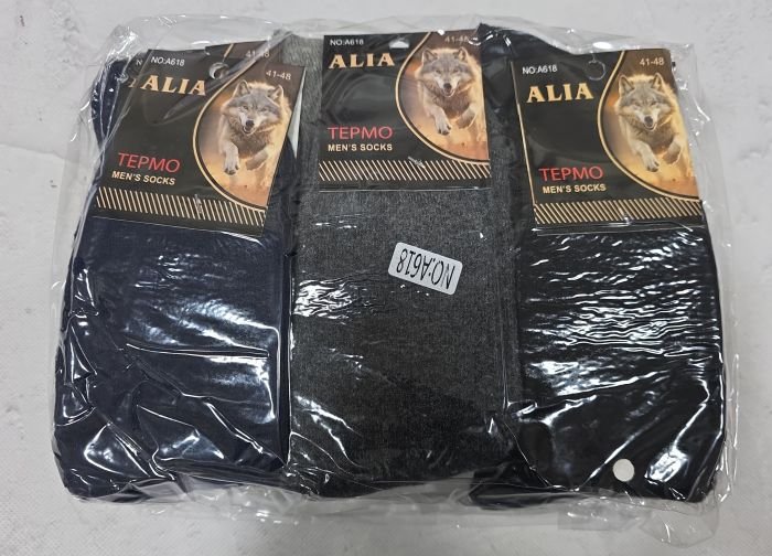 Шкарпетки "Алія" А-618 термо махрові +собача вовна чоловічі, р. 41-48 -асорті -(Однотонні) -уп. 12 шт