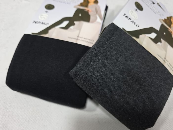 Колготки "Ластівка" А-30-1-(42-48-Сірі) кашемірові з хутряним напиленням +з формою п'яти, позаду 1 шов