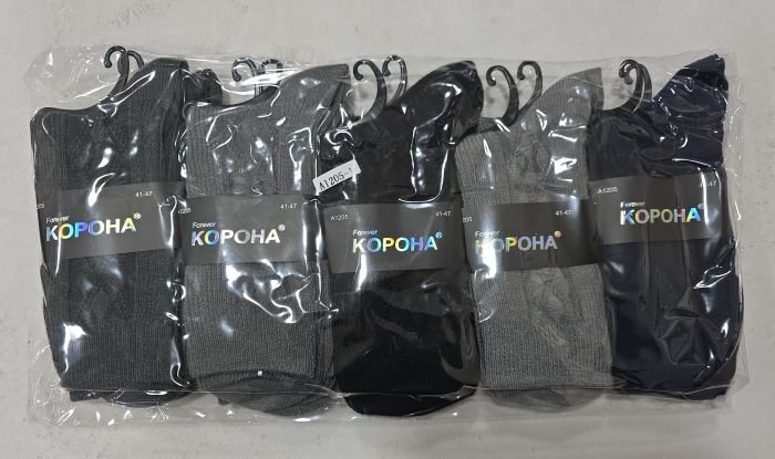 Шкарпетки "КОРОНА" 1205-1 термо альпака вовна чоловічі, р. 41-47 -(асорті -однотонні +збоку рельєфний візерунок) -уп. 10 шт