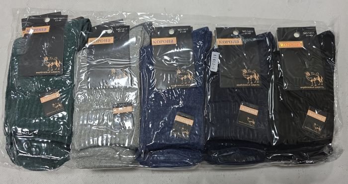 Шкарпетки "КОРОНА" А-1411-1 термо верблюжя вовна чоловічі, р. 41-46 -в уп. випадковий мікс забарвлень -(асорті -однотонні) -уп. 10 шт