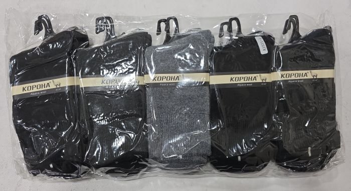 Шкарпетки "КОРОНА" А-1531-1 альпака вовна на махрі чоловічі, р. 41-47 -(асорті -однотонні) -уп. 10 шт