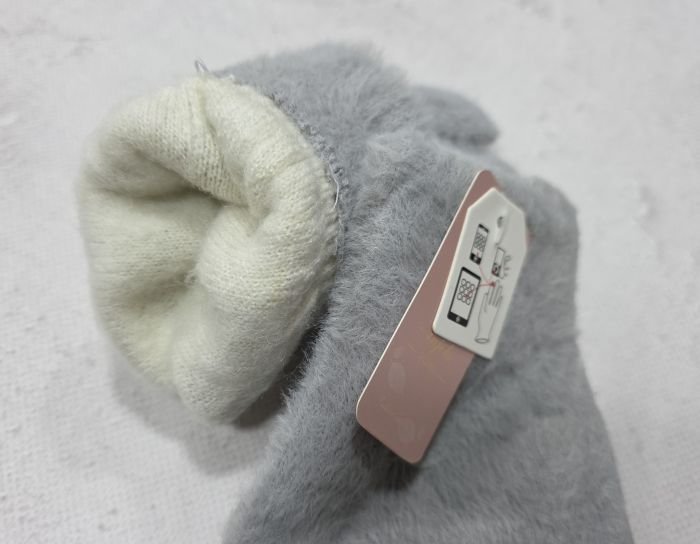 Рукавички жіночі "Anjela" 2321 норка подвійні, асорті -(Однотонні) -уп. 12 шт.