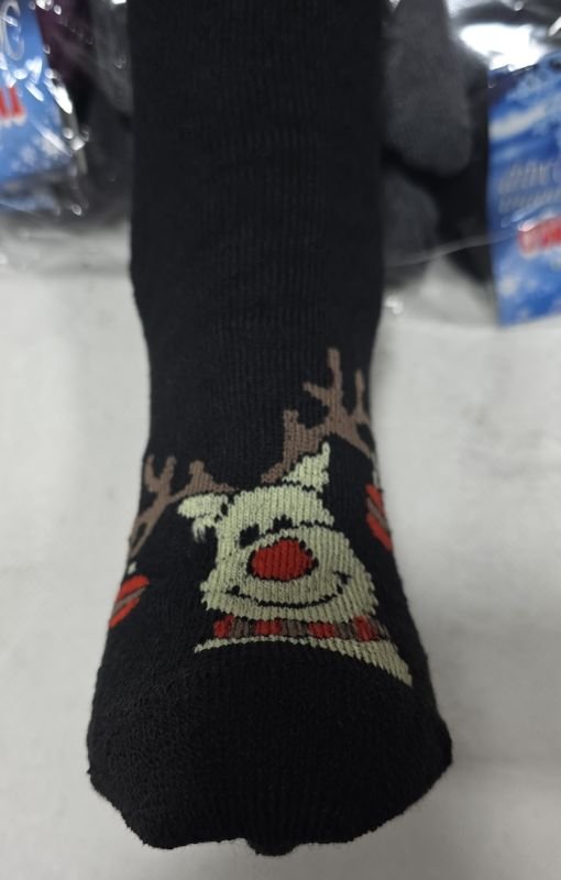 Шкарпетки Житомир "Преміум" 6062-19 махрові жіночі р. 23-25 -асорті -(Махра -спереду оленя з новорічними іграшками на ріжках) -уп. 12 шт