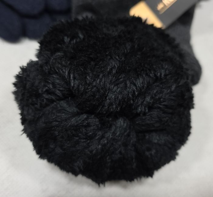 Рукавички чоловічі "Корона" 8194 -XXL подвійні на хутрі +з додаванням вовни та кашеміру -(асорті /однотонні +на манжеті смужки +емблема) -уп.12 шт.