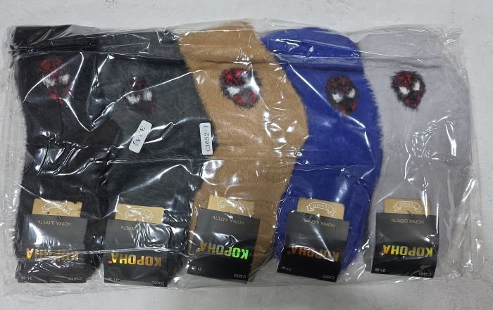 Шкарпетки "КОРОНА" С-3652-1 норка підліткові р. 31-36 -асорті -(Хлопчик /однотонні +збоку маска спайдера) -уп. 10 шт