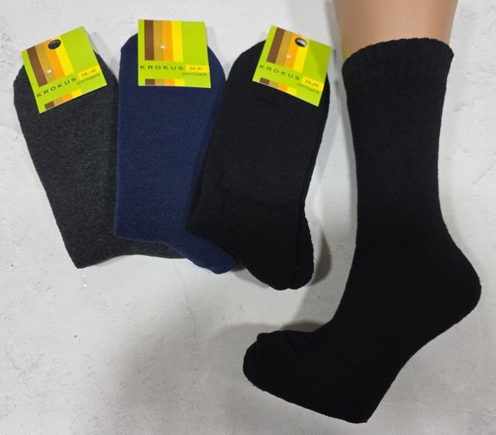 Шкарпетки Житомир "КРОКУС" 2260-2 махрові підліткові, р. 36-40 -(асорті /підліток -махра) -уп. 12 шт