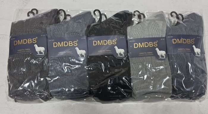 Шкарпетки "DMDBS" АМ-944 вовна лами з ослабленою гумкою чоловічі, р. 42-48 -асорті -(Однотонні з рельєфним візерунком) -уп. 10 шт