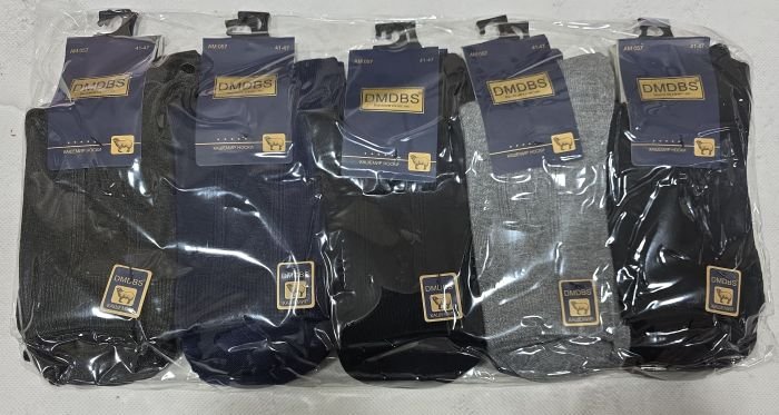 Шкарпетки "DMDBS" АМ-057 кашемір чоловічі, р. 41-47 -асорті -(Однотонні +збоку візерунок) -уп. 10 шт