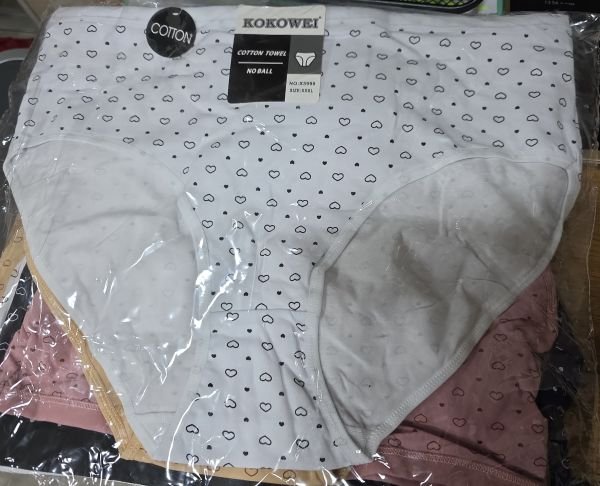 Жіночі труси "Kokowei" X-3999 cotton, р. ХL, 2xl, 3xl -(46, 48, 50) -асорті -(Середні та дрібні серця) -уп. 12 шт