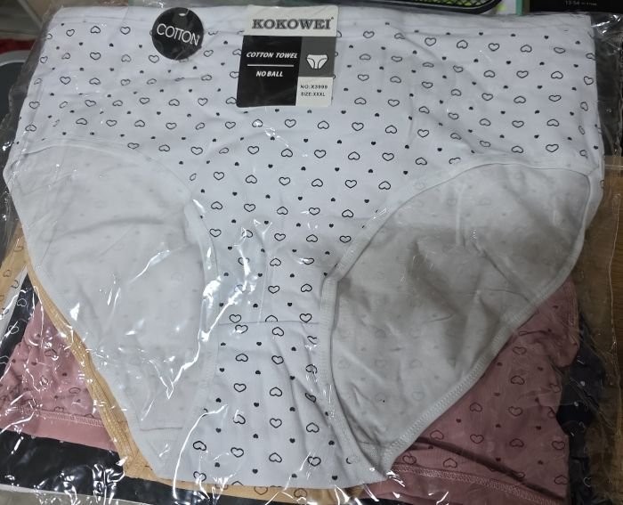 Жіночі труси "Kokowei" X-3999 cotton, р. ХL, 2xl, 3xl -(46, 48, 50) -асорті -(Середні та дрібні серця) -уп. 12 шт