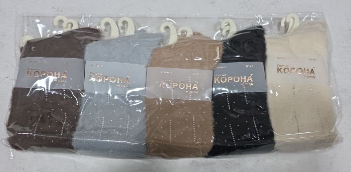 Шкарпетки "КОРОНА" ВY-5496-2 норка жіночі, р. 37-41 асорті -(Однотонні +збоку камінці) -уп. 10 шт