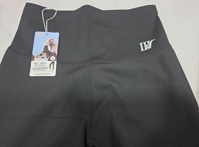 Лосини "Шугуан" W-914 гладкі на збитому флісі з коригуючою мембраною та тейпами +з широким поясом утяжкою +з підтяжкою живота та сідниць з пуш-ап ефектом (Push-up), р. L-(40-46), XL-(42-48), 2XL-(44-50), 2XL/3XL-(48-52) -(чорні)