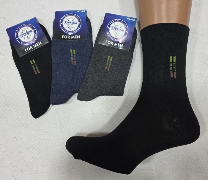 Шкарпетки "Дукат-FOR MEN" С419-1 стрейч "класика" чоловічі -(синя етикетка) р. 41-45 -(чорні +збоку дві смужки у довжину -стрейч)- уп. 12 шт