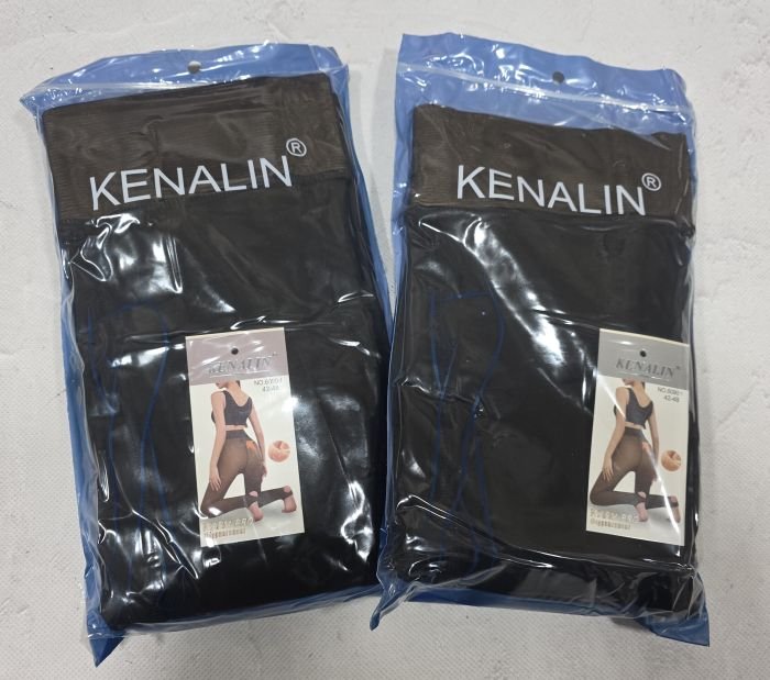 Лосини зі штрипками "Kenalin" 6090-1 /(42-48) на хутрі з імітацією капронових колготок та з ефектом голих ніжок, позаду один шов, уп. 1 шт