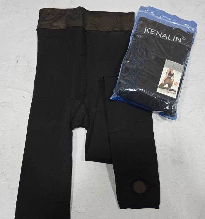 Лосини зі штрипками "Kenalin" 6090-1 /(42-48) на хутрі з імітацією капронових колготок та з ефектом голих ніжок, позаду один шов, уп. 1 шт