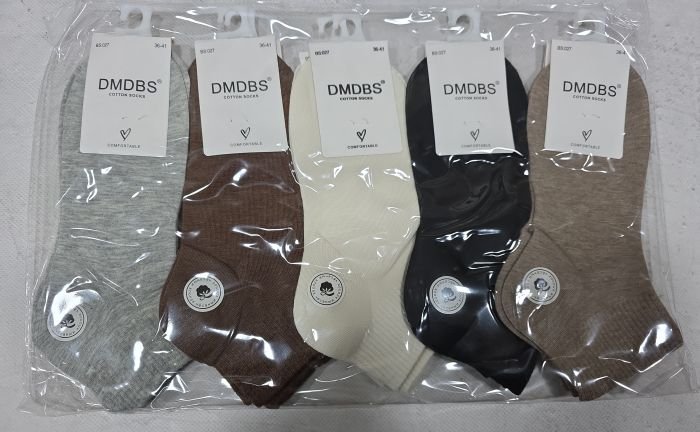 Шкарпетки "DMDBS" ВS-027 стрейч /cotton жіночі, р. 36-41 -асорті -(Укорочені /однотонні з гумкою в рубчик) - уп. 10 шт