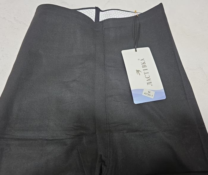 Лосини "Ластівка" А-730-1 демі гладкі з коригуючою мембраною та з тейпами +з чіпами, з широким поясом утяжкою +з підтяжкою живота та сідниць з пуш-ап ефектом (Push-up), р. М-(42-46), L-(44-48), XL-(46-50) -(чорні)