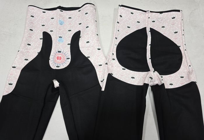 Лосини "Ластівка" А-736-2 демі гладкі із завищеною талією +з коригуючою мембраною та з тейпами +з чіпами, з широким поясом утяжкою +з підтяжкою живота та сідниць з пуш-ап ефектом (Push-up), р. М-(42-46), L-(44-48), XL-(46-50) -(чорні)