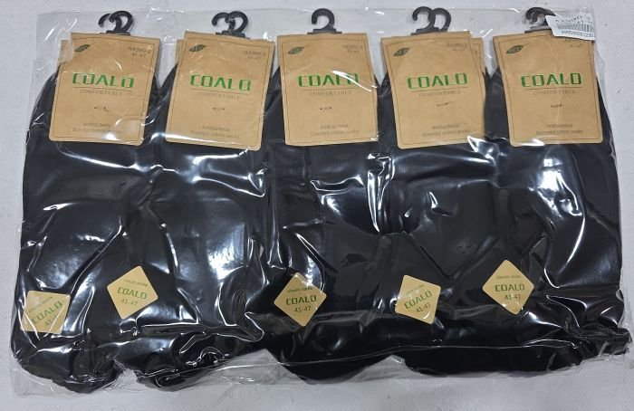 Шкарпетки "COALO" AX-990-2 стрейч /cotton чоловічі, р. 41-47 -(Короткі /чорні -чол.) -уп. 10 шт