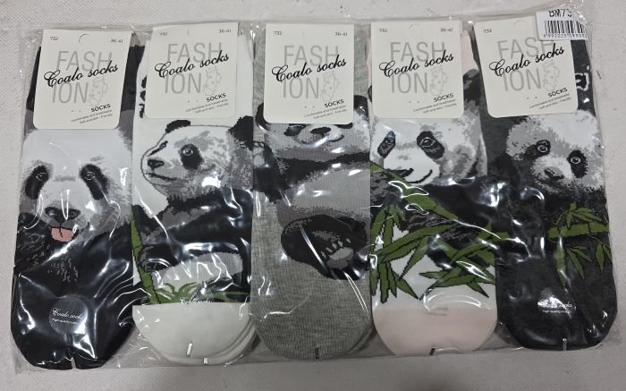 Шкарпетки "COALO" BМ-732 стрейч /cotton жіночі, р. 36-41 -асорті -(укорочені /3D -мікс великих панд) - уп. 10 шт