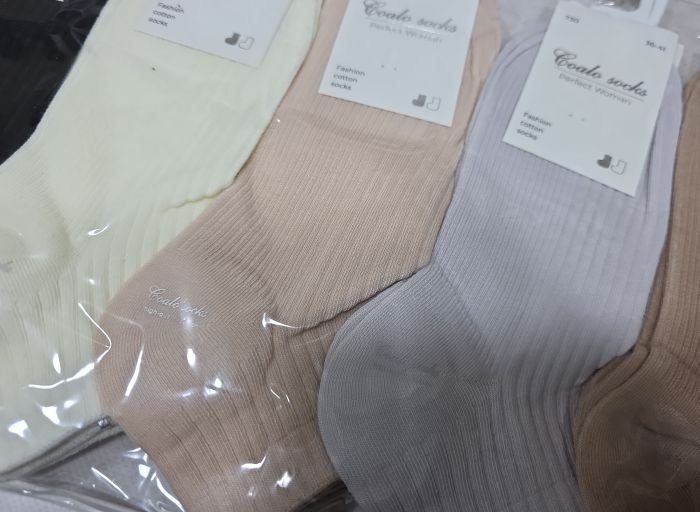 Шкарпетки "COALO" BМ-730 стрейч /cotton жіночі, р. 36-41 -асорті -(укорочені /однотонні в різний рубчик) - уп. 10 шт