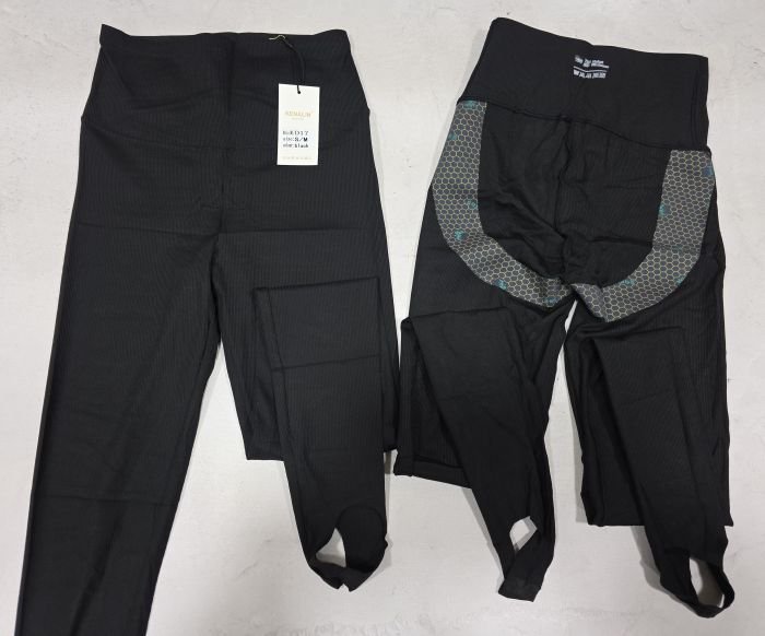 Лосини "Kenalin" D-17 демі еластичні у дрібний рубчик +зі штрипкою та з тейпами +з широким поясом +з підтяжкою сідниць з пуш-ап ефектом (Push-up), р. XXS/XS-(42-46), S/M-(44-48), L/XL-(46-50), 2XL3XL-(48-52) -(чорні /Д-17)