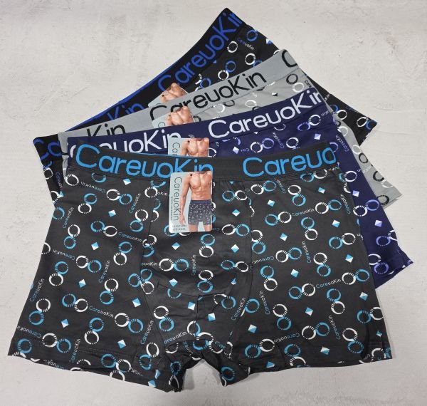 Боксери "CareuoKin" DF-3432 palyester /spandex, р. XL, 2XL, 3XL - уп. 12 шт -мікс