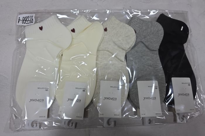 Шкарпетки "Корона" ВY-5568-4 стрейч /cotton жіночі, р. 36-41 -асорті -(Короткі/ однотонні в рубчик +збоку на резинці маленьке серце) -уп. 10 шт