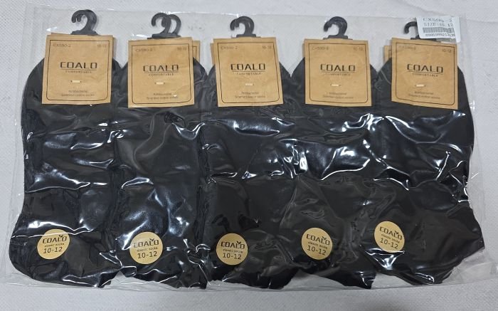 Шкарпетки "Coalo" СX-590-2 стрейч /cotton дитячі ароматизовані, р. 8-10, 10-12, 12-14 років -(Короткі/ чорні -дит.) -уп. 10 шт