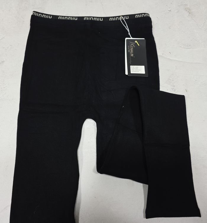 Лосини "Kenalin" 0930 безшовні з еластичного бавовняного трикотажу +на додатковій плоскій резинці написи, р. XL-5XL-(44-48) -(чорні)